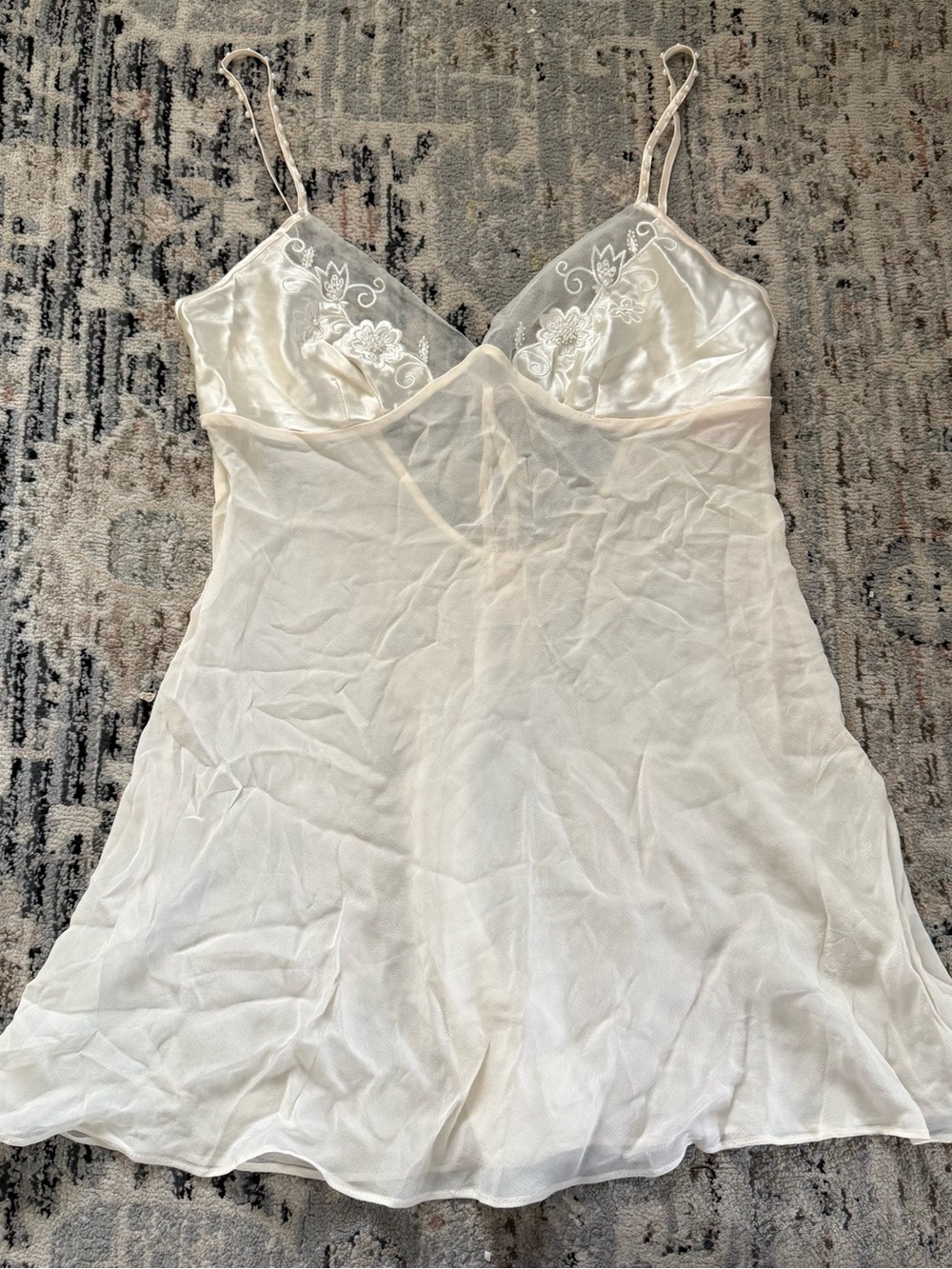 Vtg Victoria Secret sheer Silk Slip Dress Small